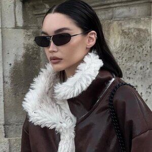 Balenciaga BB0245S 001 Sunglasses Grey Geometric Frame, Grey Lenses